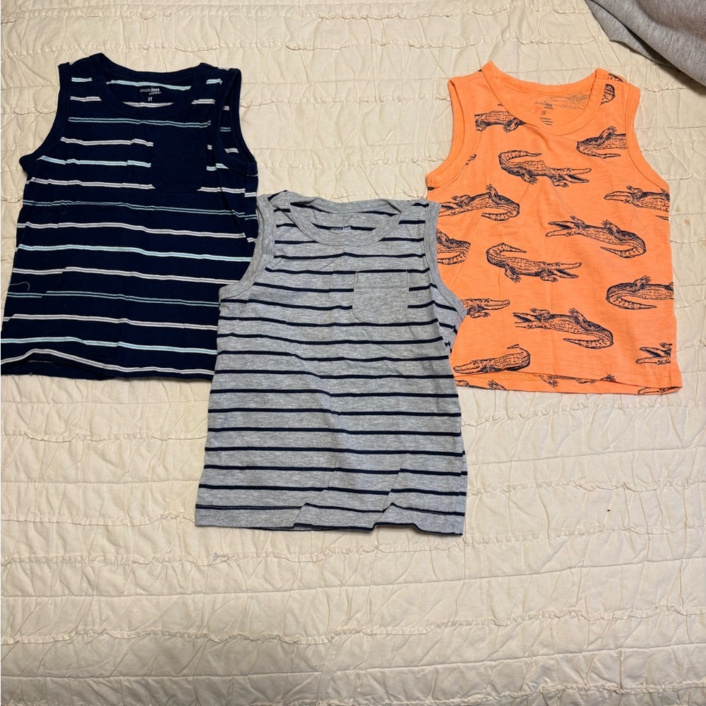 Kids Sleeveless Tank Tops - Navy, Gray, and Orange